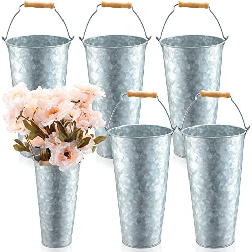 Baldes Metlicos Para Flores 6 Piezas