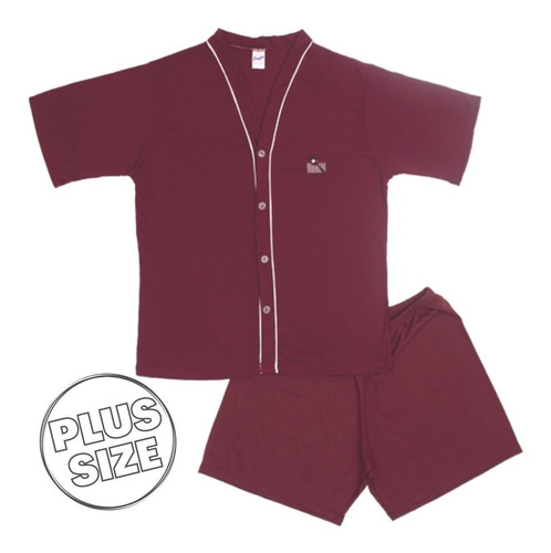 Imagem 5 de 6 de Kit 2 Pijama Adulto Masculino Verão Plus Size Aberto Botões