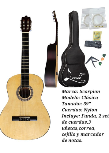 Guitarras Clasicas Nuevas 39 , Cuerdas Nylon + Kit Completo