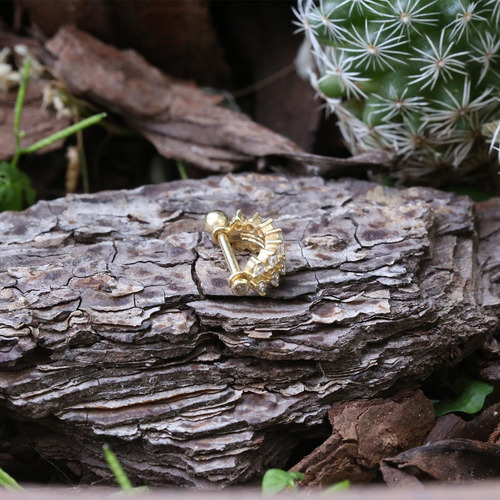 Piercing Em Ouro 18k Cravejado Diamantes 14 Pedras