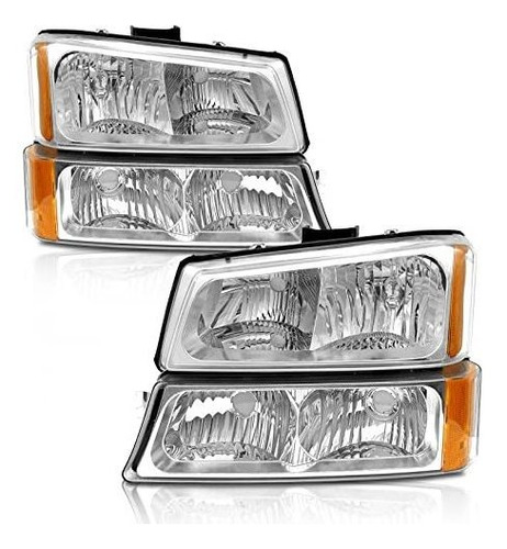 Conjunto De Faros Para Chevy Silverado/avalanche 2003-2006