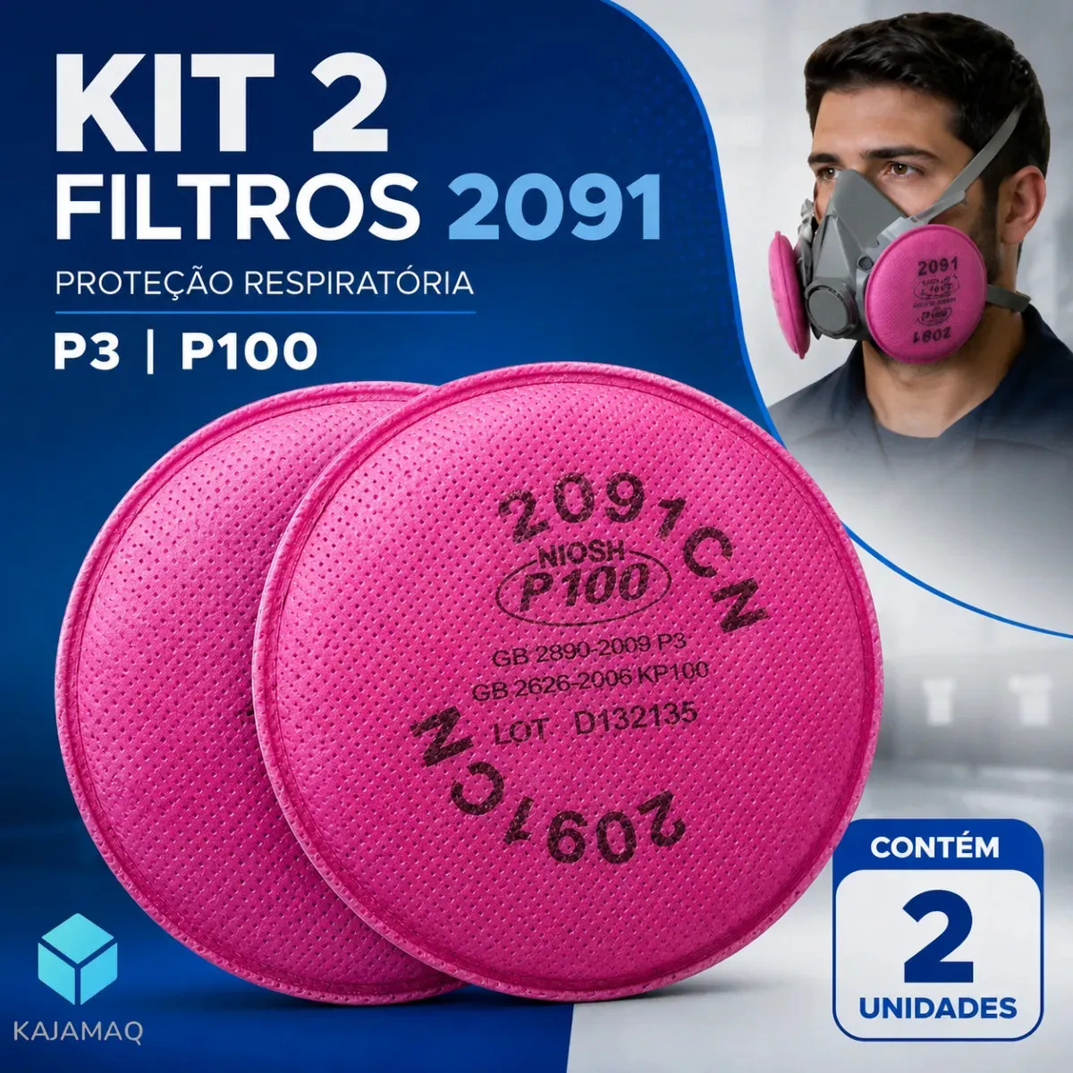 2 Filtros 2091 Para Mascara De Pintura Automotiva Filtro Particulas Rosa P100 Para Soldador Funileiro Filtros Para Respirador Respiradores Máscara 6200 Filtro Para Nevoas Poeira Ga