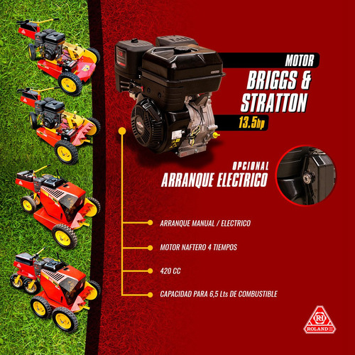 Imagen 7 de 18 de Desmalezadora Roland H001 Pro Motor B&s 13.5 Hp Arr Manual
