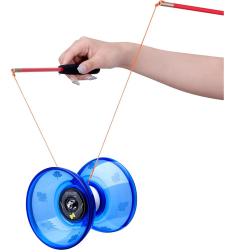 Diabolo Magicyoyo Pro 10 Cm Azul Con Palos Y Cuerdas