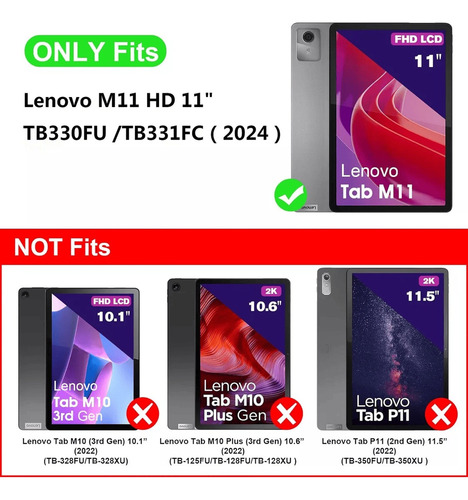 /op Funda Teclado Ratón Lápiz Para Lenovo Tab M11 Tb-330fu Ñ