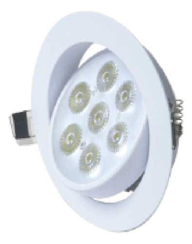 Plafon Led Circular 7 Leds Luz Blanca Fria Uso Interior 7w Estructura Blanco