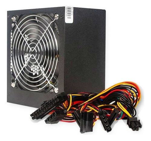 Fuente De Alimentacion Pc 650w Noga Atx Sata Cooler 120mm Color Negro