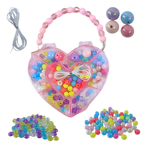 Kit De Miçangas Coração Pulseira Bijuteria Colorida Castela