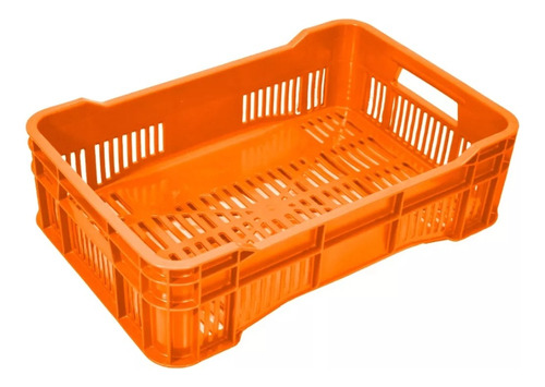 3pz Caja Tara Plastico Walterino Mediana Calada Piso Calado Naranja