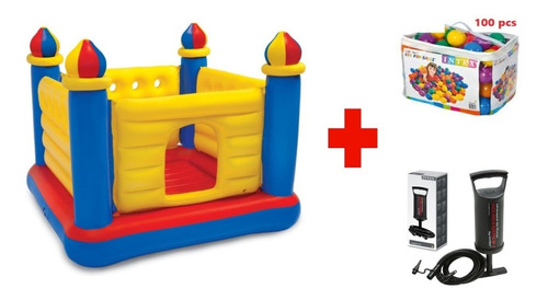 Inflable Castillo Saltarín + 100 Pelotas 6.5 + Inflador