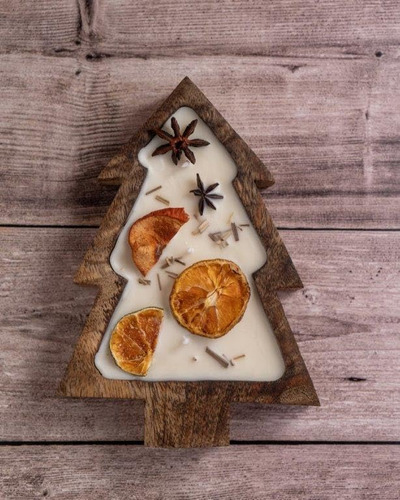 Vela De Árbol De Navidad 8 X 6 Pulgadas 3 Mecha, Infundidas