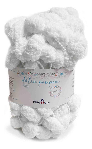 La Dalia Pompom 100g Pingouin Cor 0002 - Branco