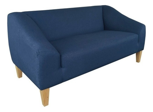 Love Seat Touche Color Azul Diseño De La Tela Liso