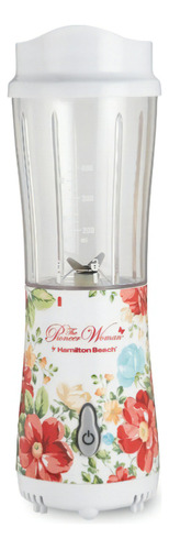 Licuadora Hamilton Beach Personal Vintage Floral 14oz Viaje Color Blanco