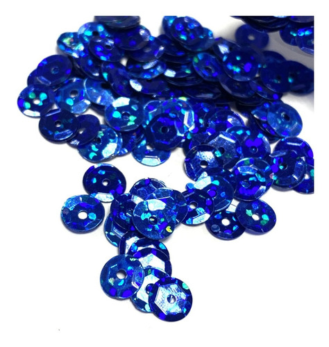 Lentejuelas Redondas Azul 6mm (60 Gramos)