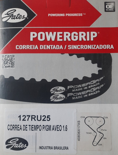 Correa De Tiempo Chevrolet Aveo Nubira 1.6 127 Dientes Gates