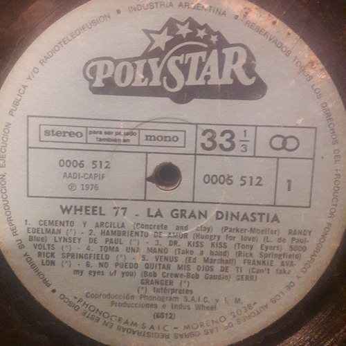 Sin Tapa Disco Wheel 77 La Gran Dinastia Avalon Granger Cp0