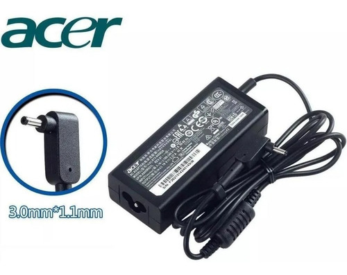 Imagen 3 de 4 de Cargador Acer Original 19v 2.37a 45w Punta Fina 3.0x1.0mm