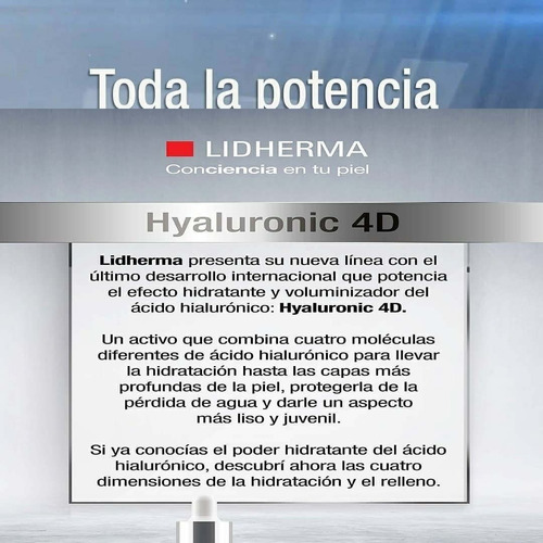 Crema Lidherma Hyaluronic 4d Face Cream Para Todo Tipo De Piel De 50g