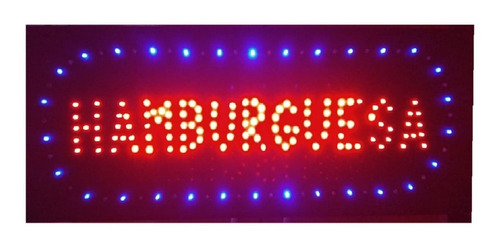 Carteles Led Hamburguesa Personalizado C/ Tiempo De Ejecució