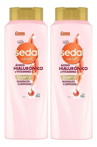 2 Shampoo Sedal Ácido Hialurónico Y Vitamina C 620 Ml