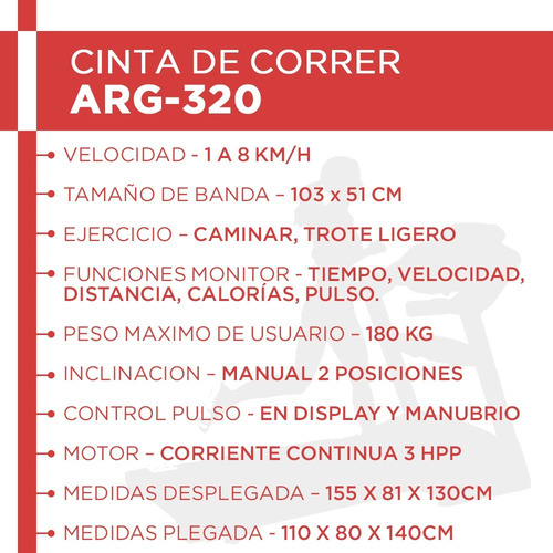 Cinta Correr Randers Arg320 Caminadora H/180kg Electica 3hpp