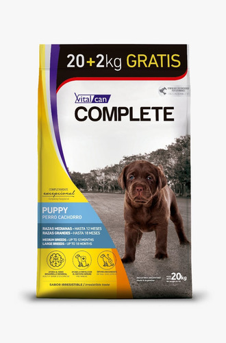 Alimento Complete Cachorro Raza Mediana Y Grande 20+2kg