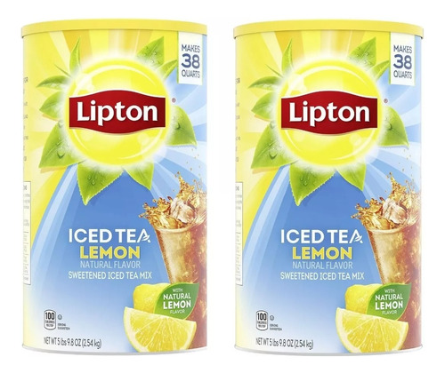 2pack Te Lipton Iced Tea Lemon Polvo 2.54kg Importado Usa