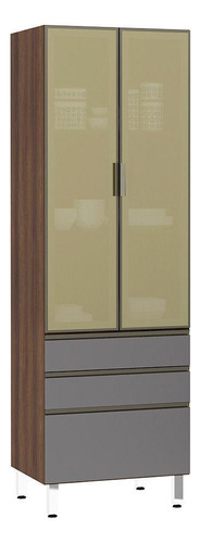 Paneleiro Torre 70cm Inox Bronze Dourado C/ Cinza Puro