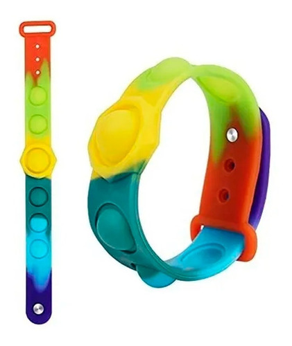 Imagen 4 de 4 de Popit Pop It Pulsera Multicolor Antiestrés Importada Cierre