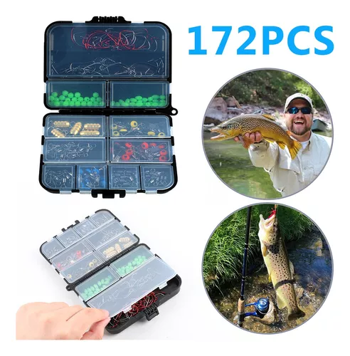 Kit De Accesorios Para Pesca 172 Piezas Con Caja