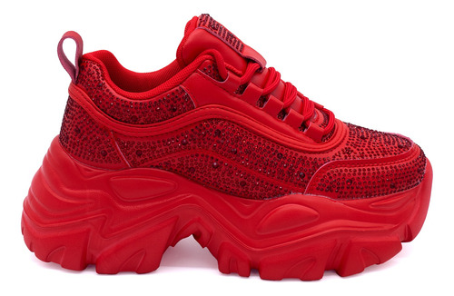 Tenis Para Mujer Dale Red Brillos Rojo