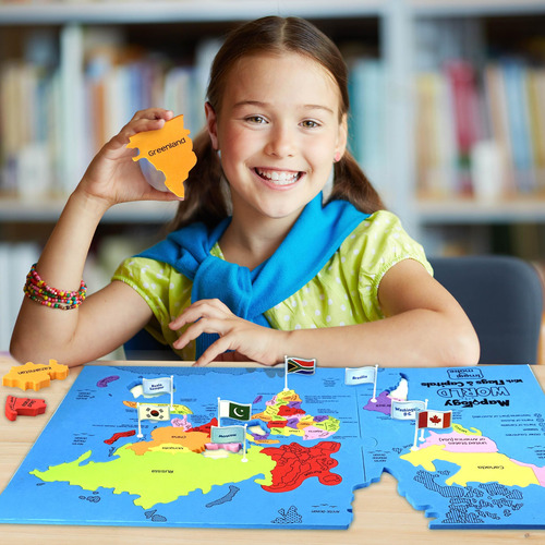 Rompecabezas De Mapas Del Mundo Imagimake Mapology Con Bande