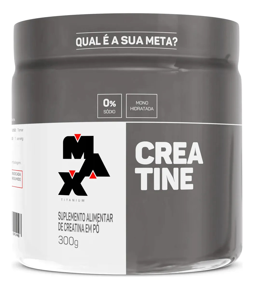 Kit 2x Creatina 300g Creatina Monohidratada Max Titanium Sem Sabor Alta Pureza