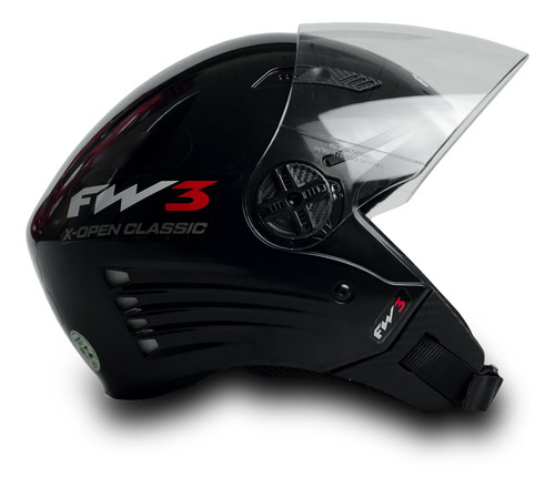 Imagem 8 de 9 de Capacete Moto Aberto Open Classic Preto 58 Viseira Fume