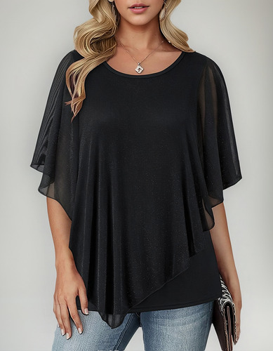 Blusas Con Volantes Para Mujer, Camisa Casual Con Cuello Red