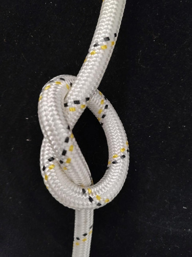 Soga Cuerda Seguridad 13mm Certif Silleta Rappel X 30 Metros Blanco Con Pintas Negras Y Amarillas
