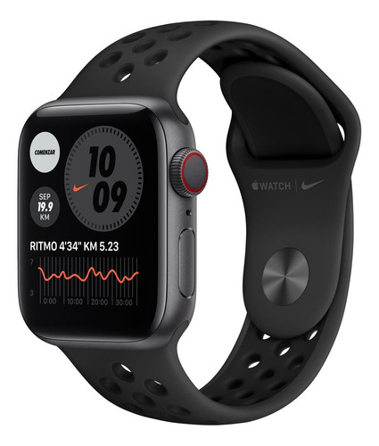 Apple Watch Nike (GPS+Cellular) Series 6 40mm con red móvil caja 40mm de  aluminio correa  carbono y negra A2293