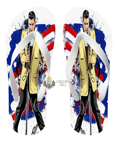 Chinelo Elvis Presley Bandeira Eua Musica Rock
