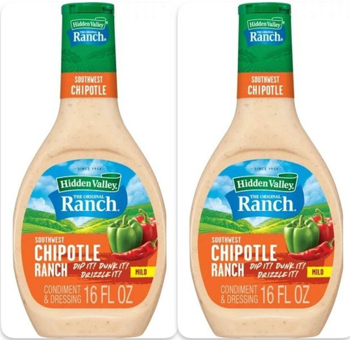 Hidden Valley Aderezo Ranch Chipotle 473 Ml 2 Pz Sin Gluten