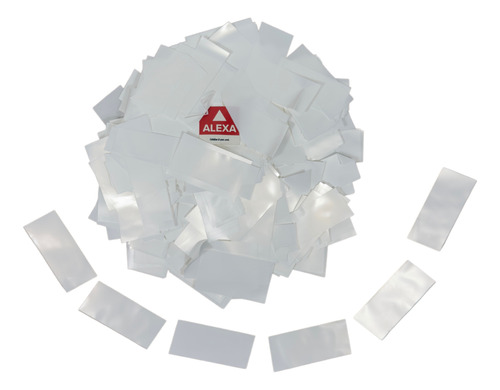 Confeti Rectangular De Papel Metálico De Color Blanco