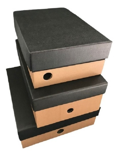 Imagen 1 de 10 de Caja Baulera Organizadora Decoración 32x20x12 Bicolor X10 U