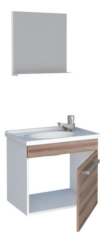Conjunto Gabinete/espelheira Ágata 45cm Tamarindo Cor Do Móvel Nude