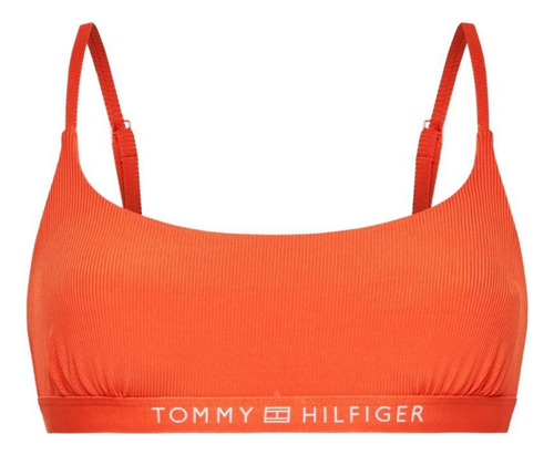 Traje De Baño Playa Tommy Hilfiger Bralette Naranja Mujer Uw