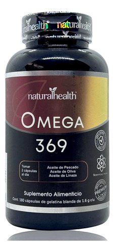 Omega 3 6 9 Aceite De Pescado Oliva Linaza 180 Cáps Natural 