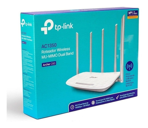 Imagen 1 de 1 de Router Tp-link Archer C60 Wifi Ac1350 Dual Band