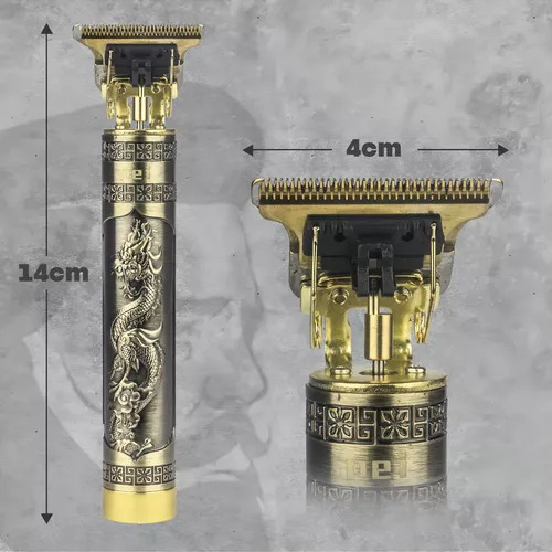 Máquina De Cortar Cabelo Barbaear Acabamento Dragão Kodi Cor Dourado-escuro 127/220V