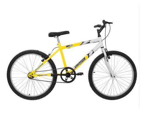 Bicicleta Bike Aro 24 Bicolor Masculina Sem Marcha Passeio Cor Amarelo