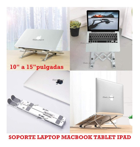 Soporte De Aluminio Laptop Tablet Macbook iPad Oficina Hogar