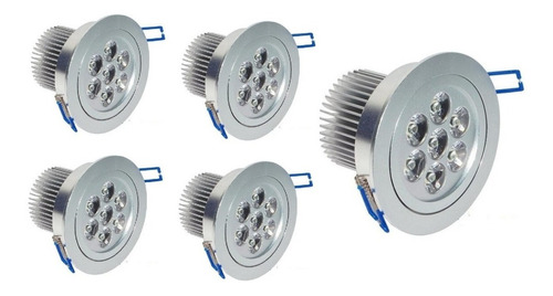 Pack X5 Focos Led Embutidos Foco Led Embutido Foco Led 7w